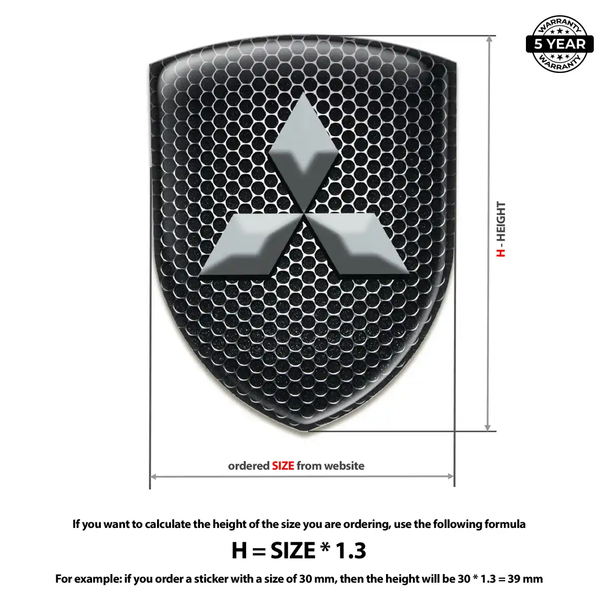 Mitsubishi Emblem Domed Badge Opulent Line
