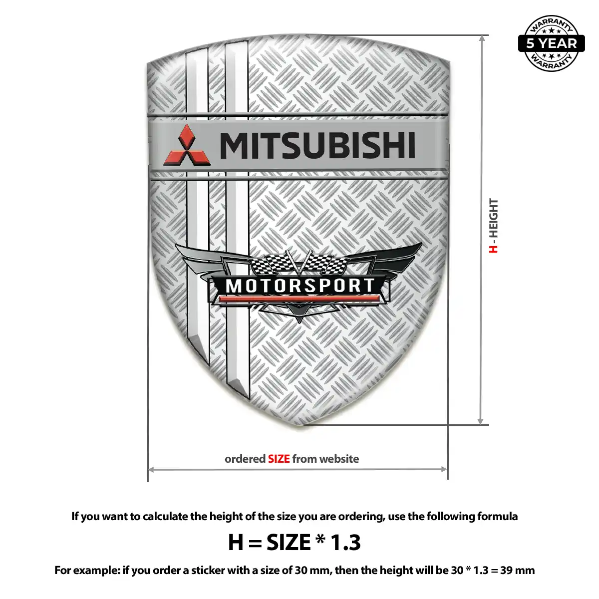 Mitsubishi Emblem Domed Badge Prestige Line