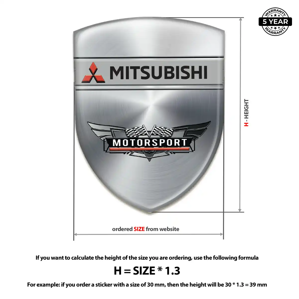 Mitsubishi Emblem Domed Badge Refined Design