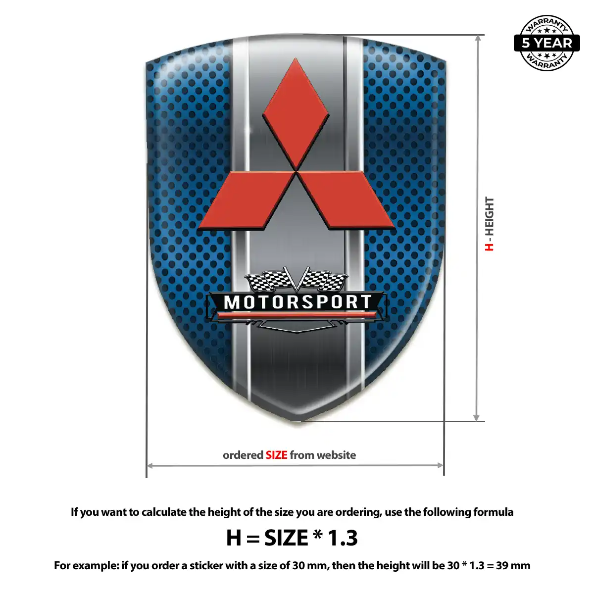 Mitsubishi Emblem Domed Badge Sleek Style