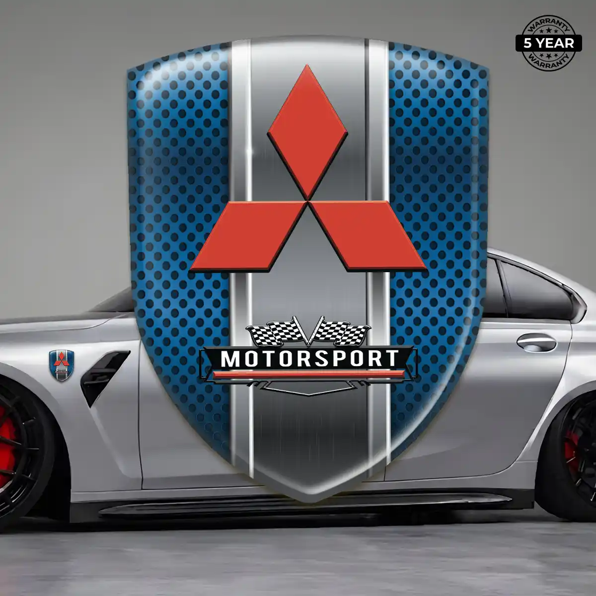 Mitsubishi Emblem Domed Badge Sleek Style