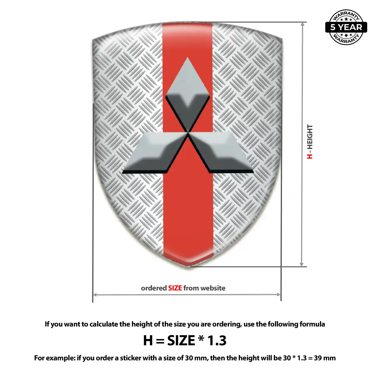 Mitsubishi Emblem Logo Badge Elite Finish