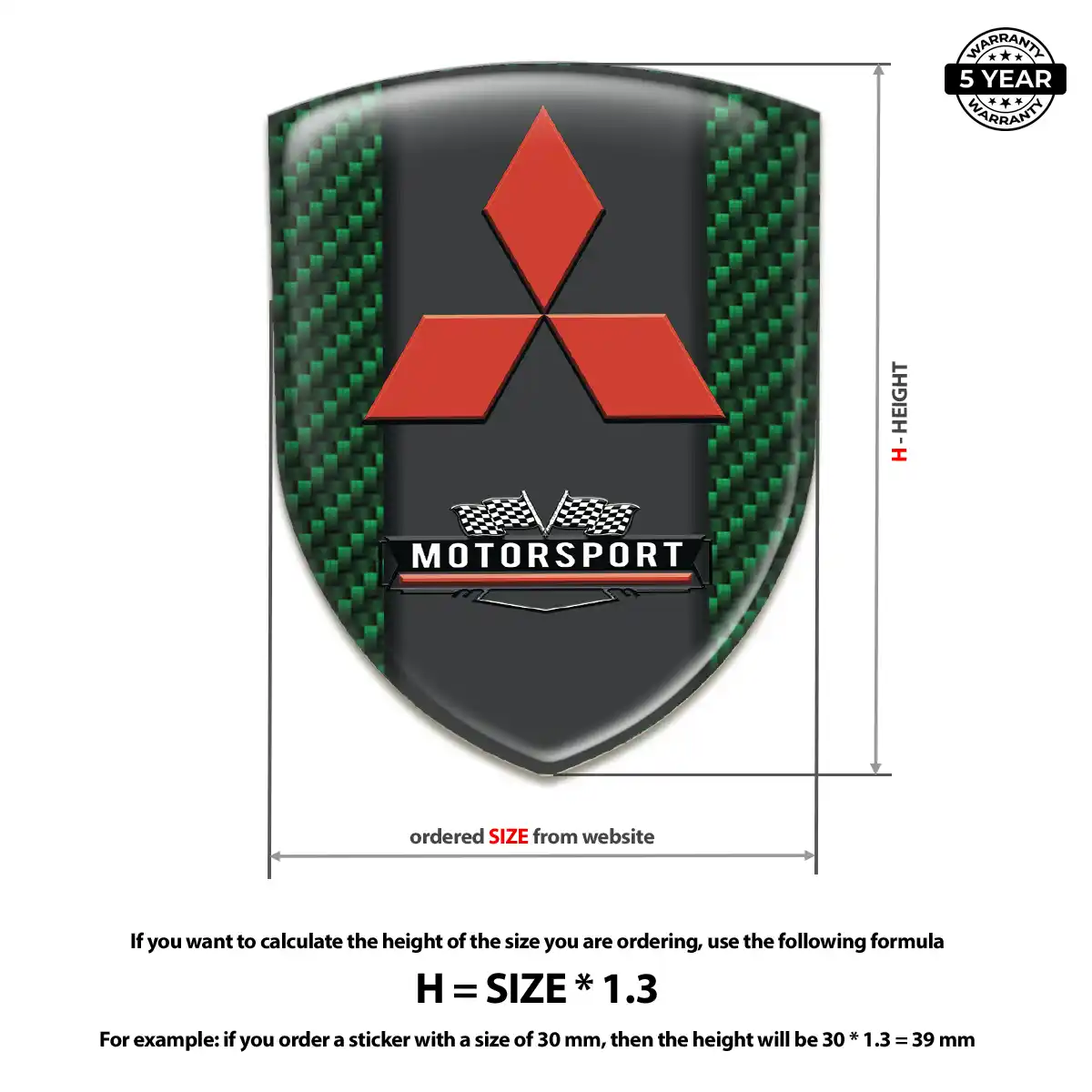 Mitsubishi Epoxy Domed Sticker Exclusive Series