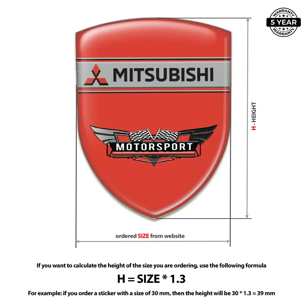 Mitsubishi Epoxy Domed Sticker Prestige Line