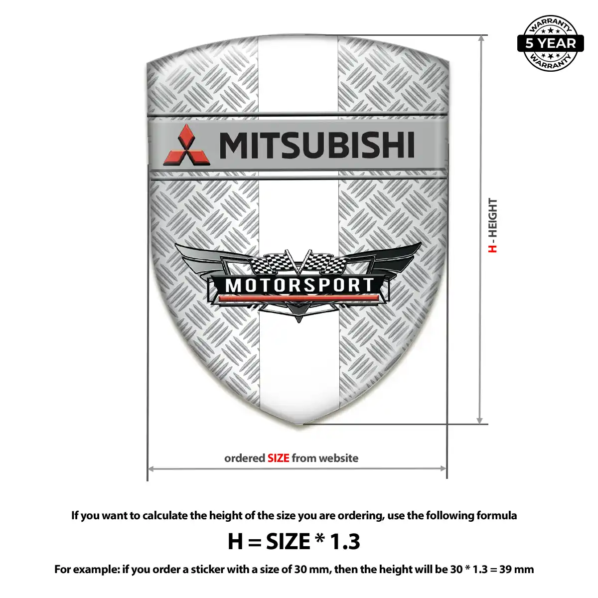 Mitsubishi Epoxy Domed Sticker Refined Design
