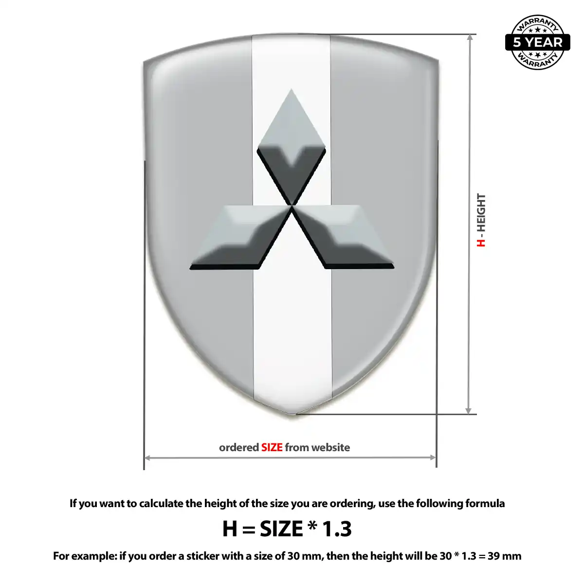 Mitsubishi Epoxy Domed Sticker Superior Craft