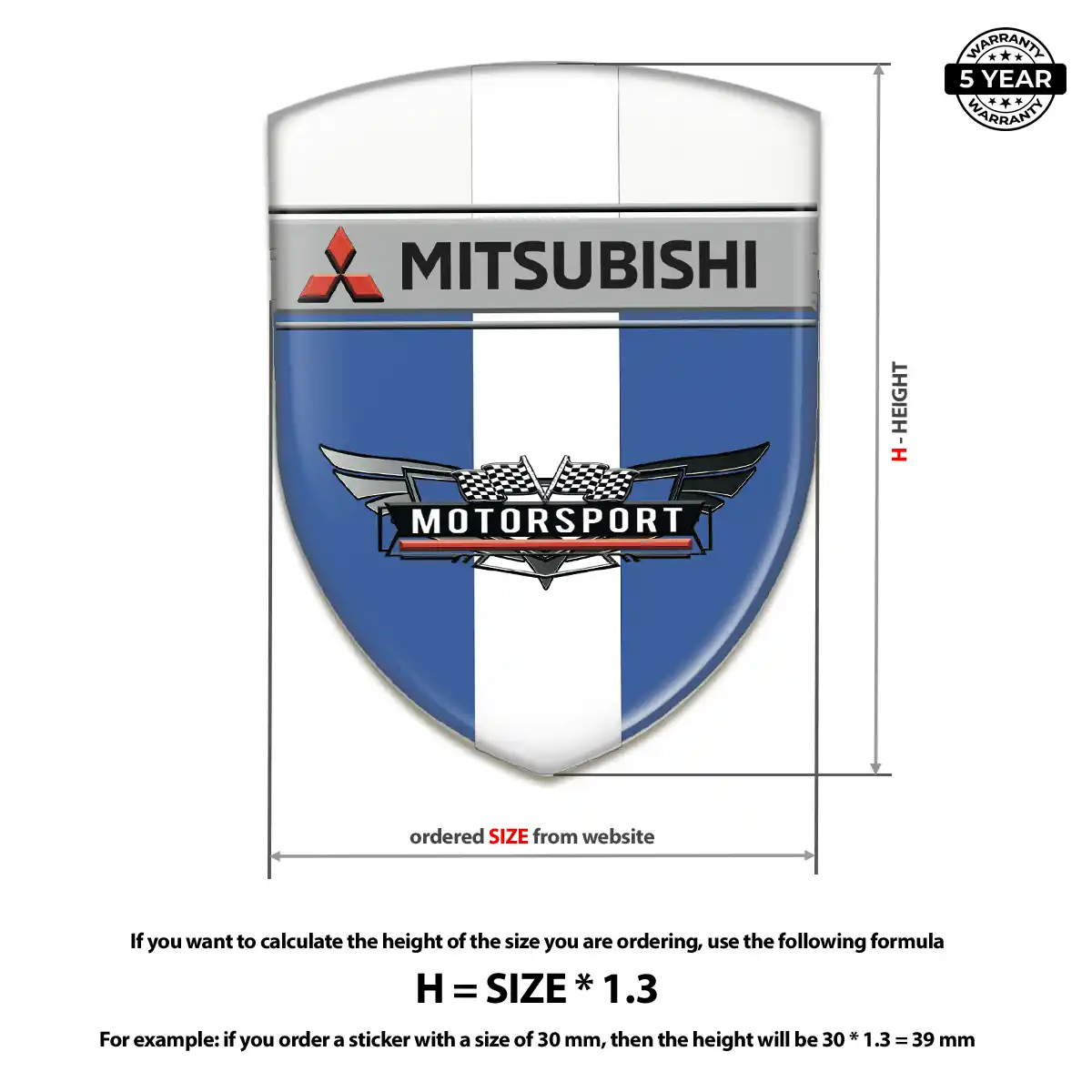 Mitsubishi Gel Badge Sticker Deluxe Edition