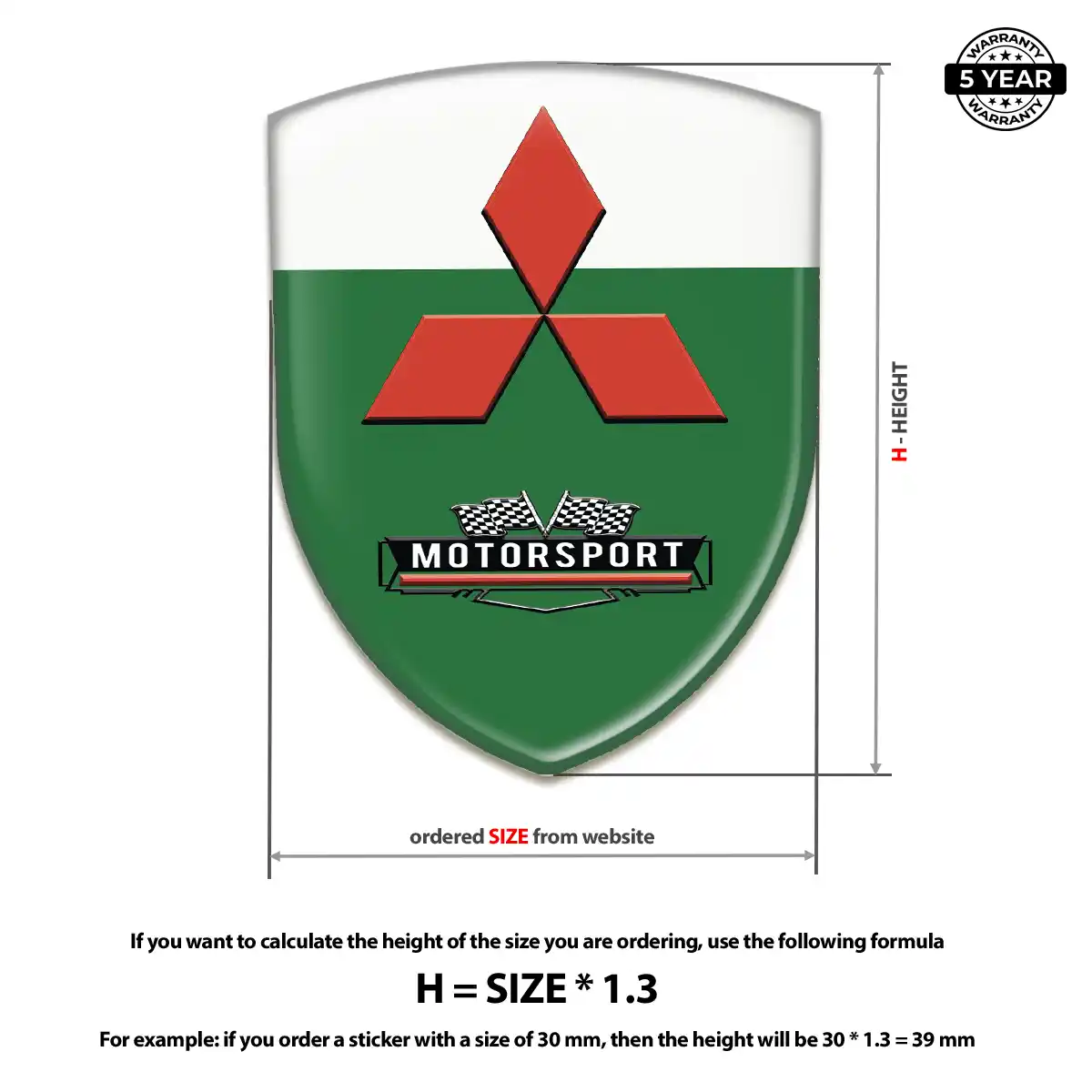 Mitsubishi Gel Badge Sticker Elite Finish