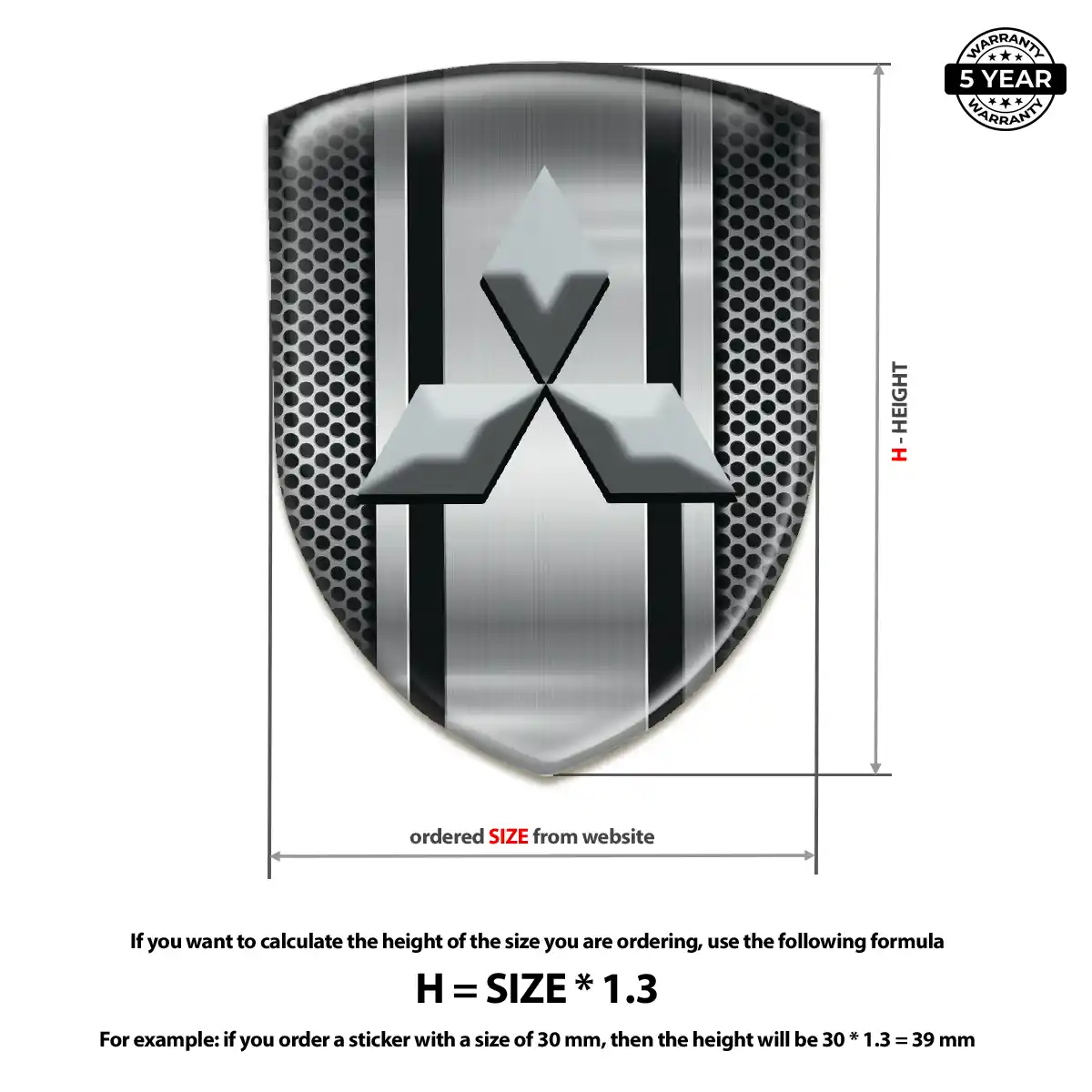 Mitsubishi Gel Badge Sticker Prestige Line