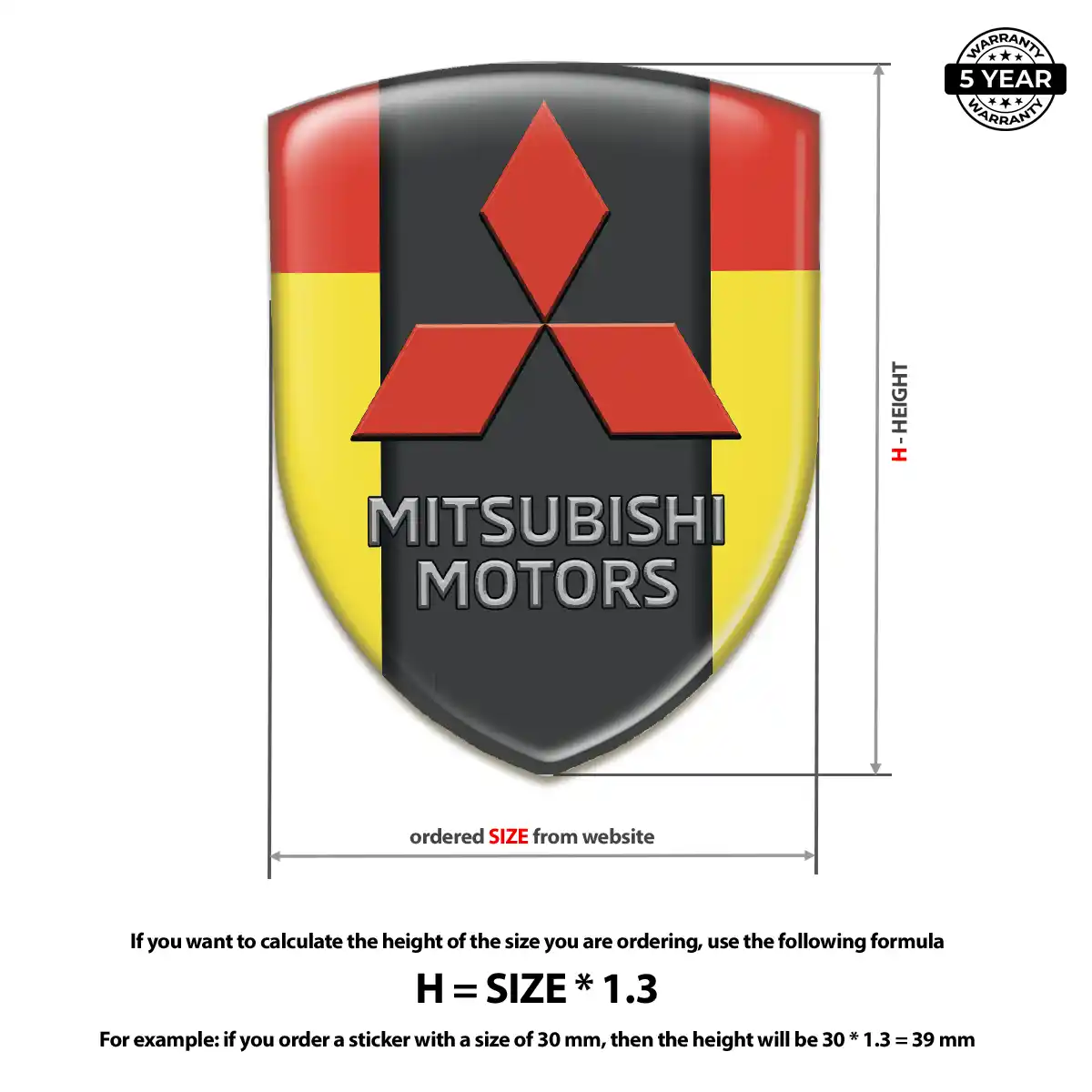 Mitsubishi Gel Badge Sticker Prime Quality