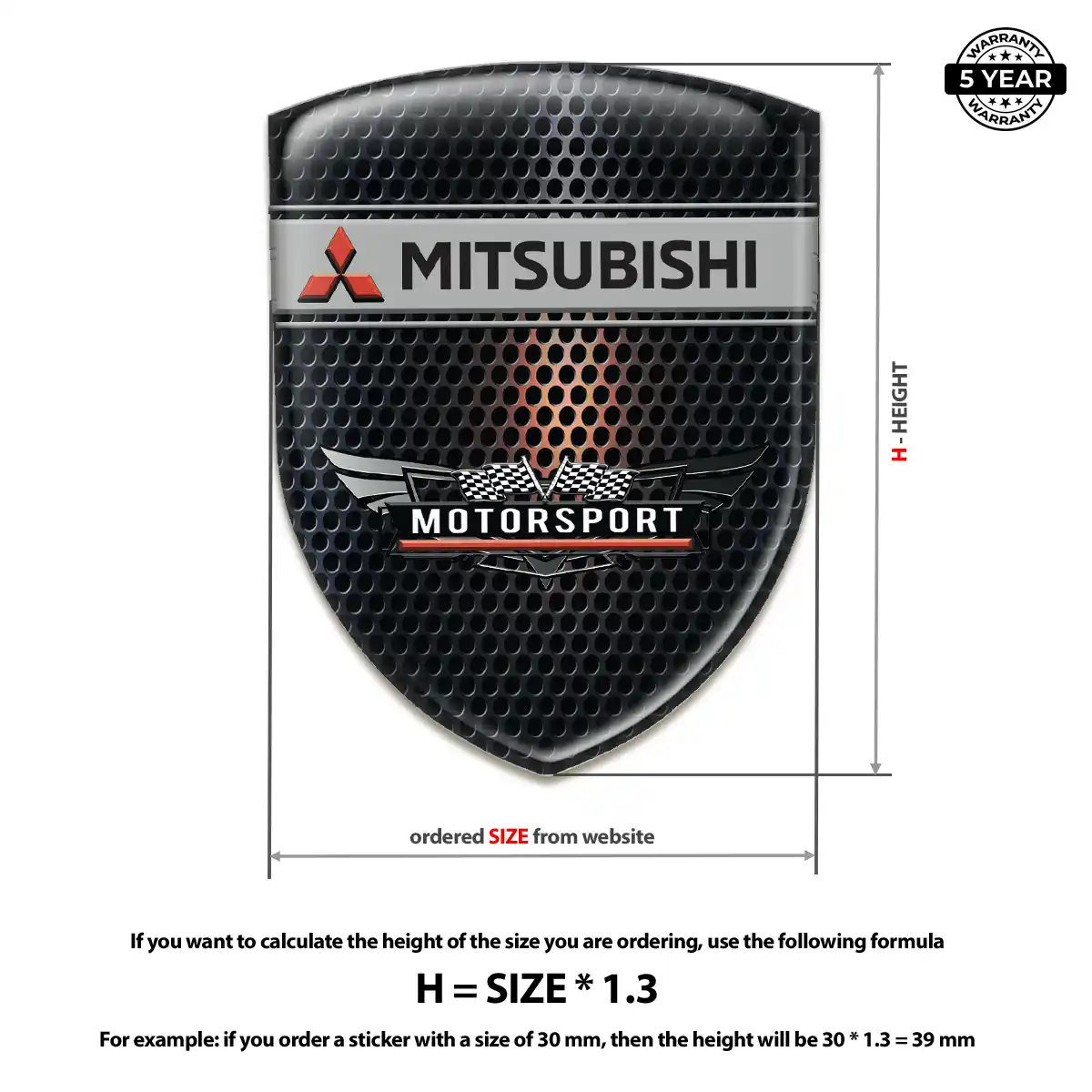 Mitsubishi Gel Badge Sticker Refined Design