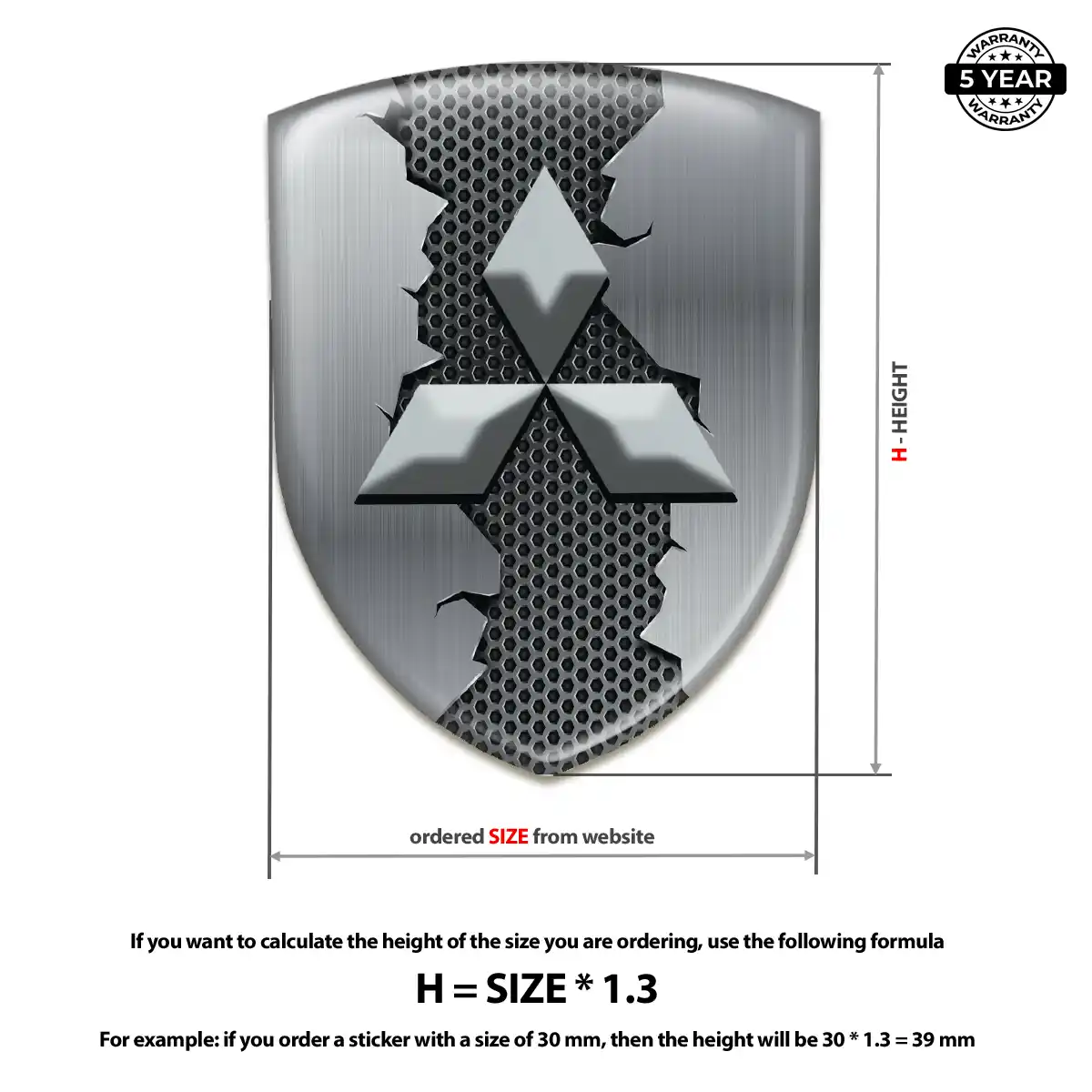 Mitsubishi Gel Badge Sticker Signature Grade