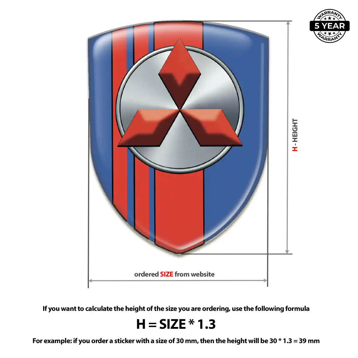 Mitsubishi Gel Badge Sticker Sleek Style