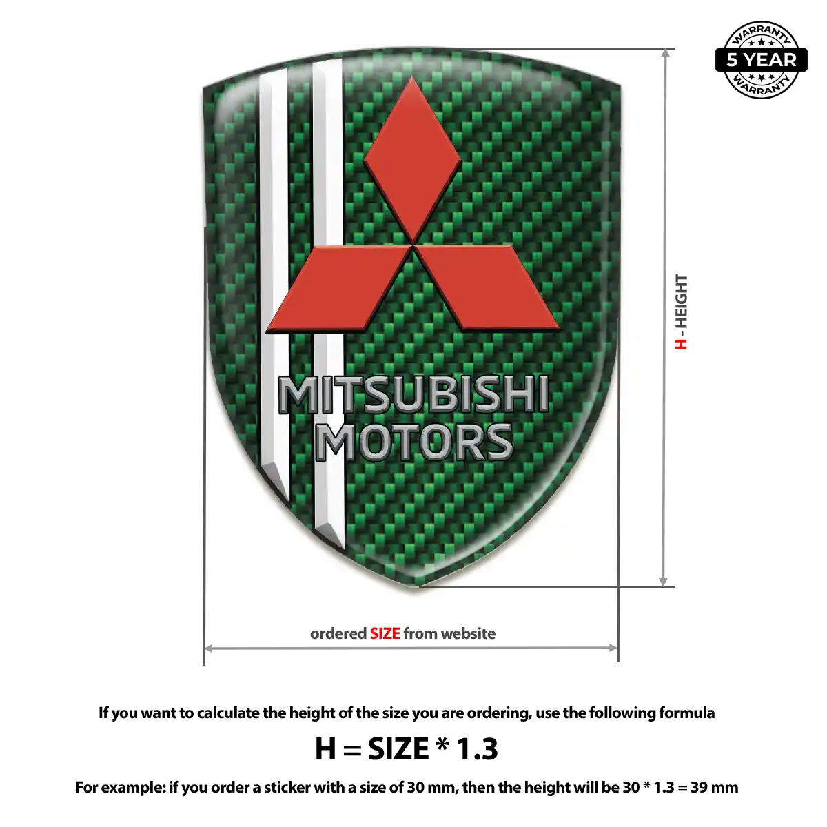 Mitsubishi Gel Badge Sticker Superior Craft