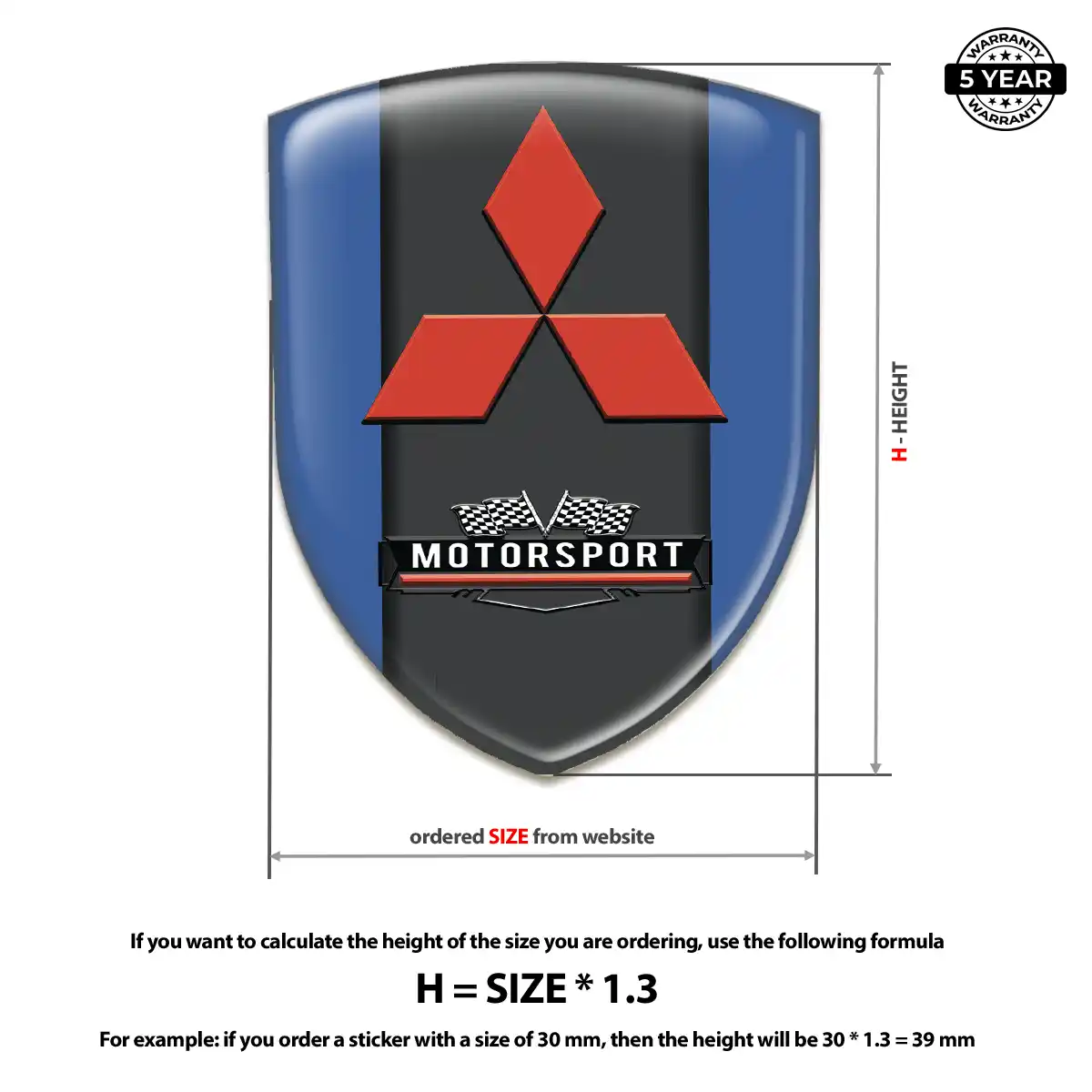 Mitsubishi Gel Emblem Sticker Elite Edition