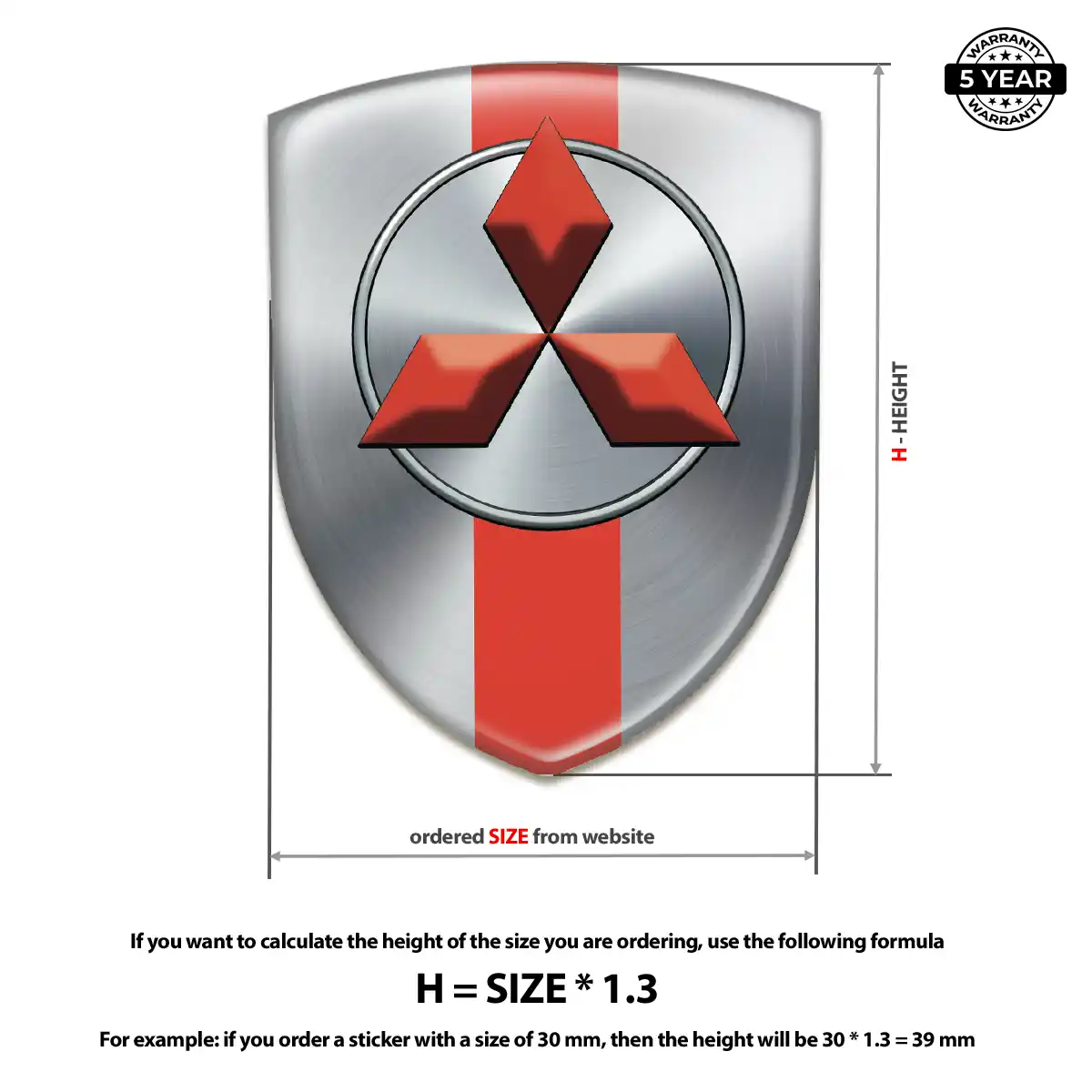 Mitsubishi Gel Emblem Sticker Noble Edition