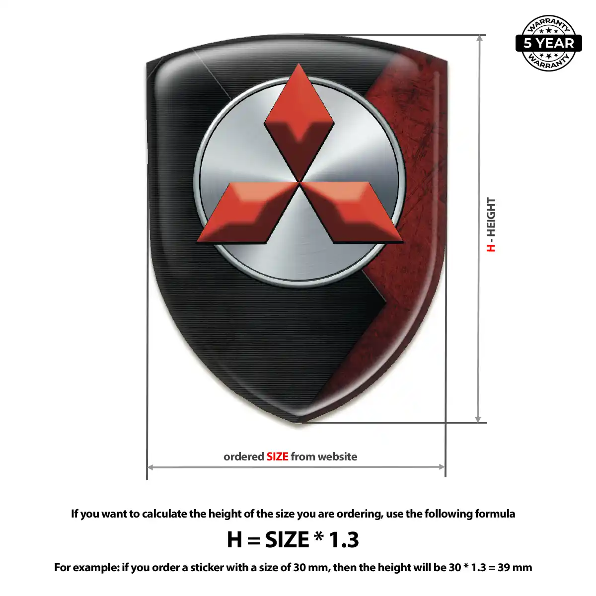 Mitsubishi Gel Emblem Sticker Prestige Line
