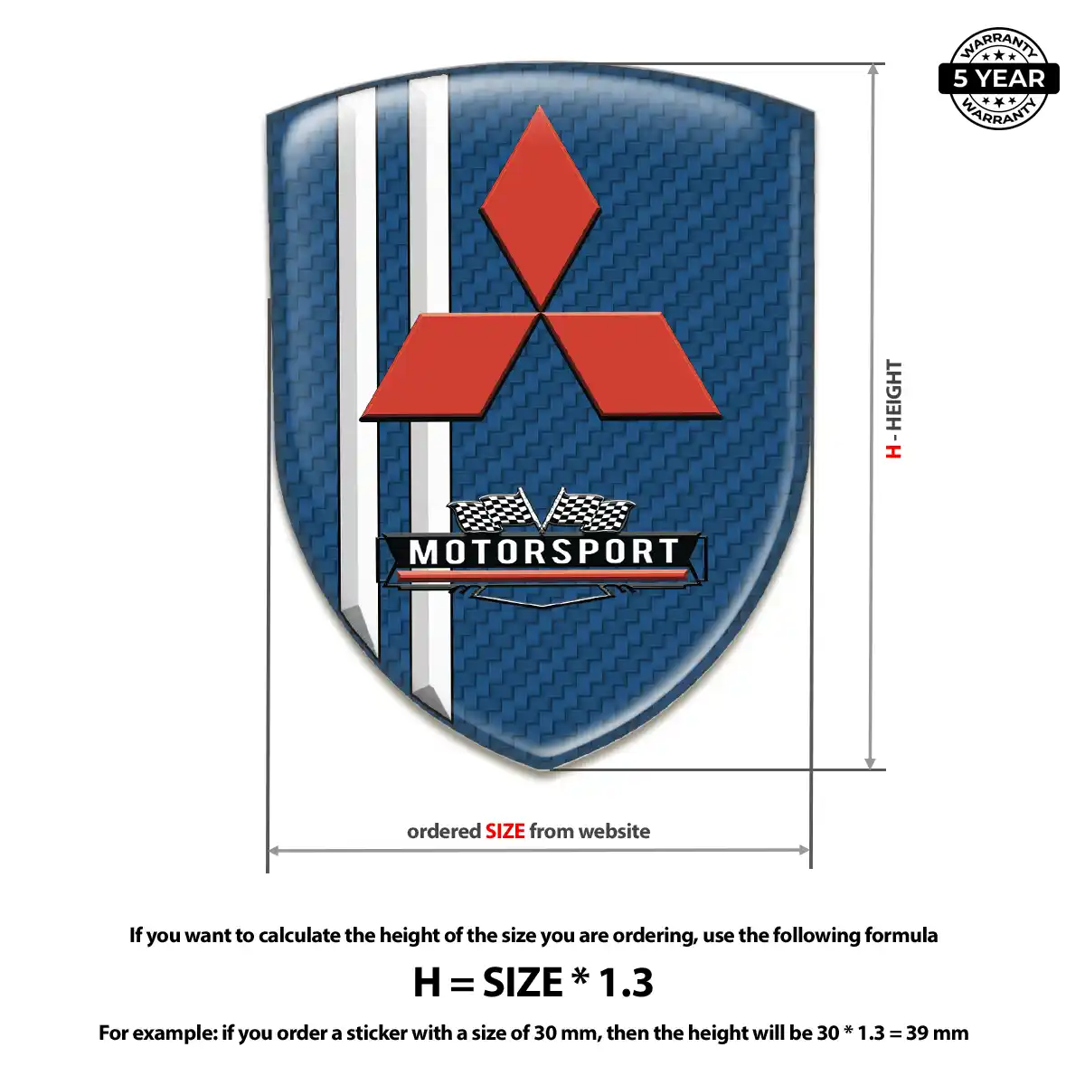 Mitsubishi Gel Emblem Sticker Refined Design