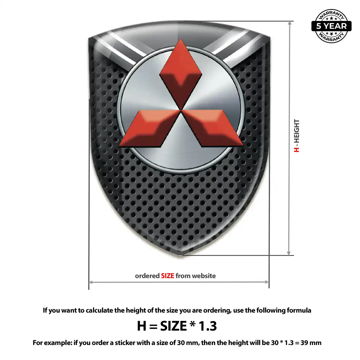 Mitsubishi Gel Emblem Sticker Signature Grade