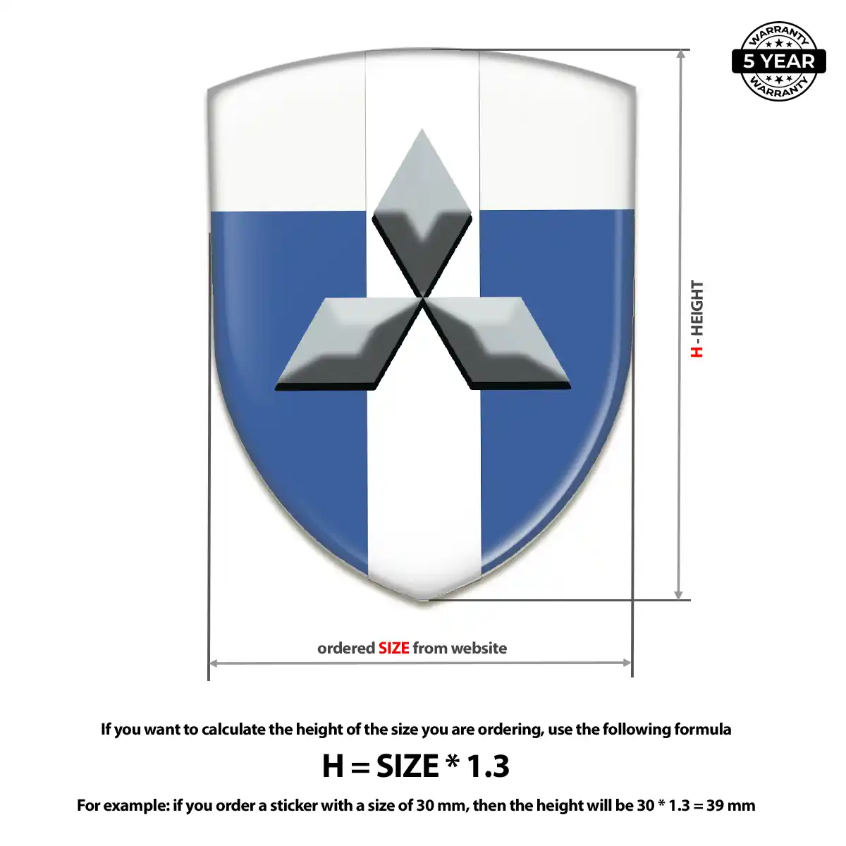 Mitsubishi Gel Emblem Sticker Sleek Style