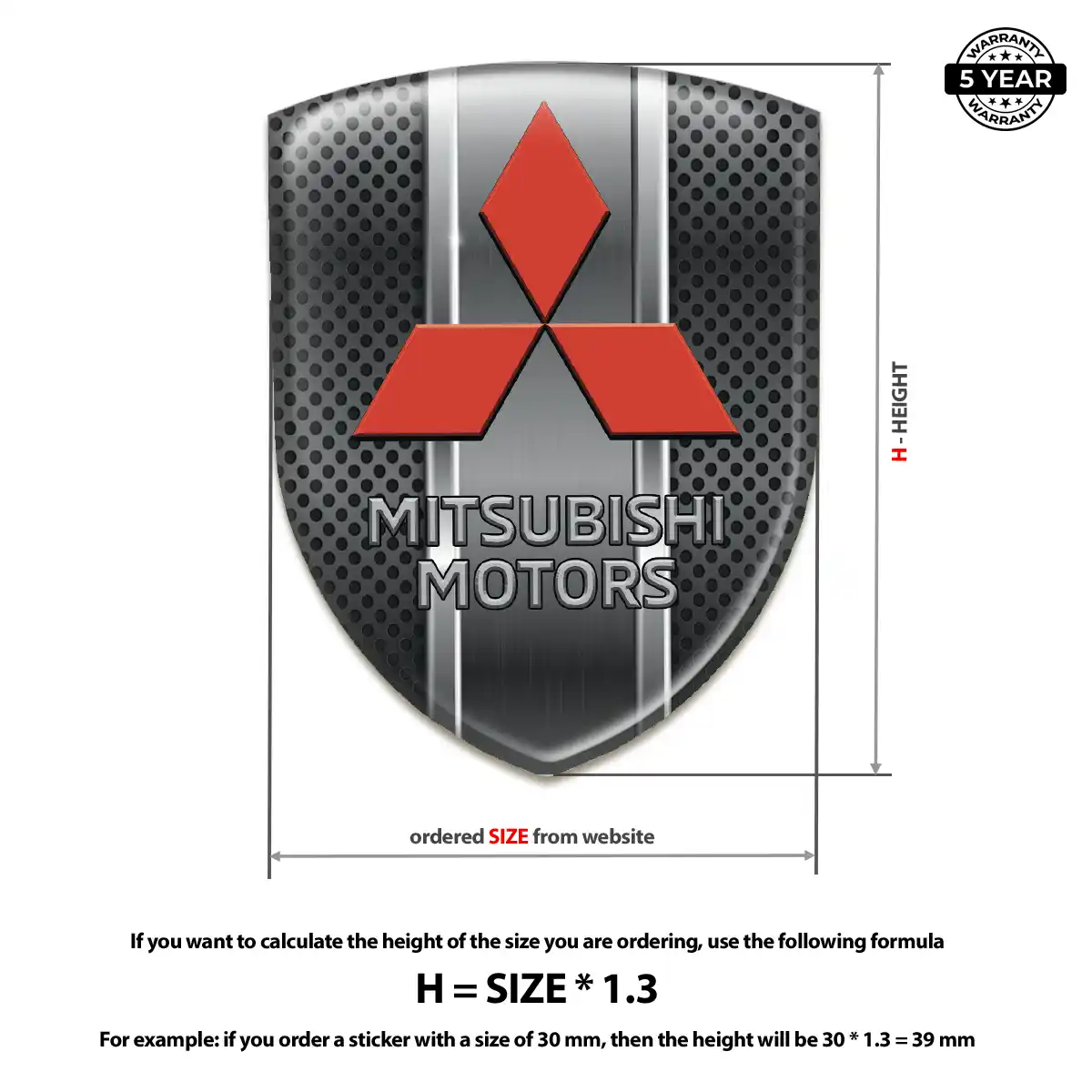 Mitsubishi Gel Emblem Sticker Superior Craft