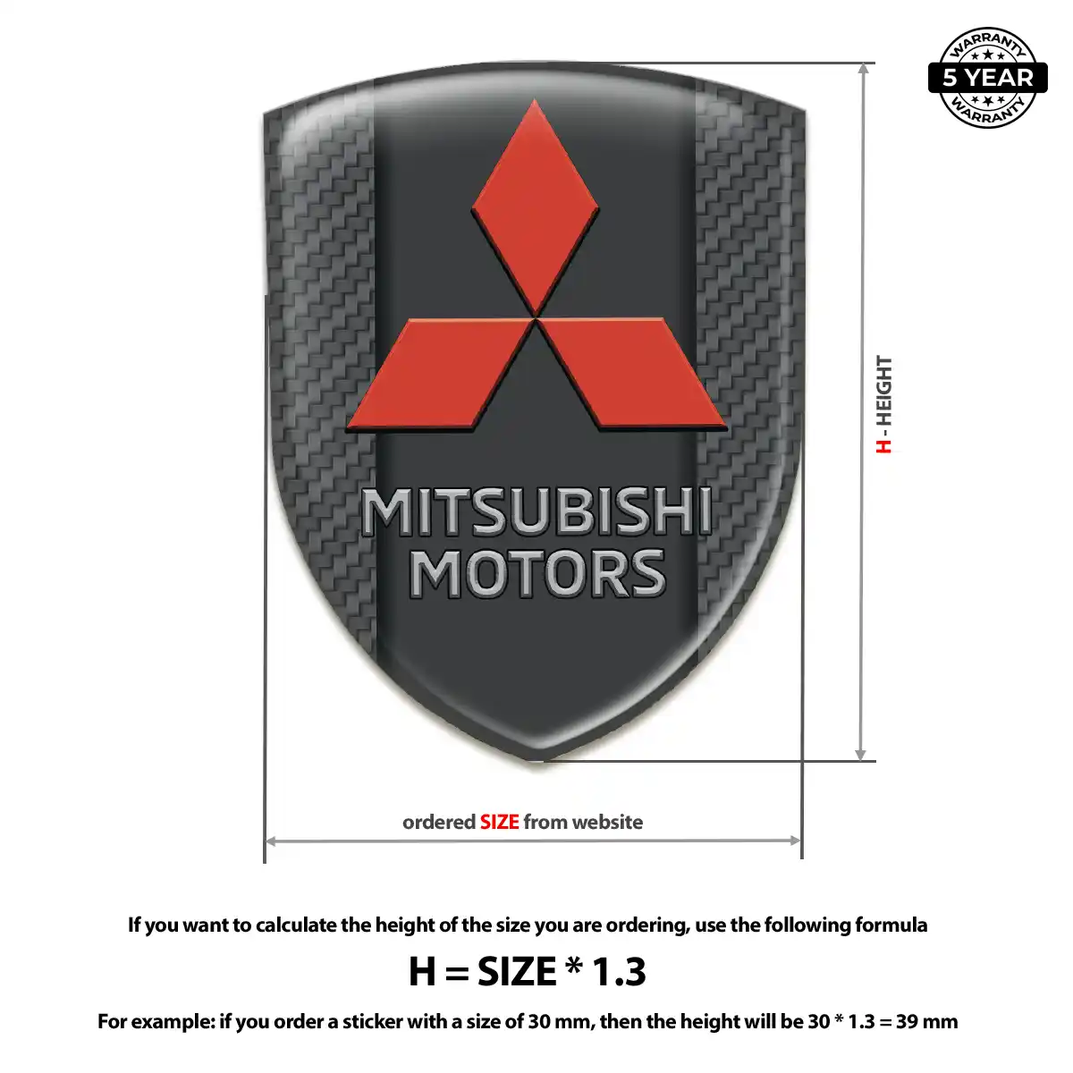 Mitsubishi Logo Badge Prime Quality