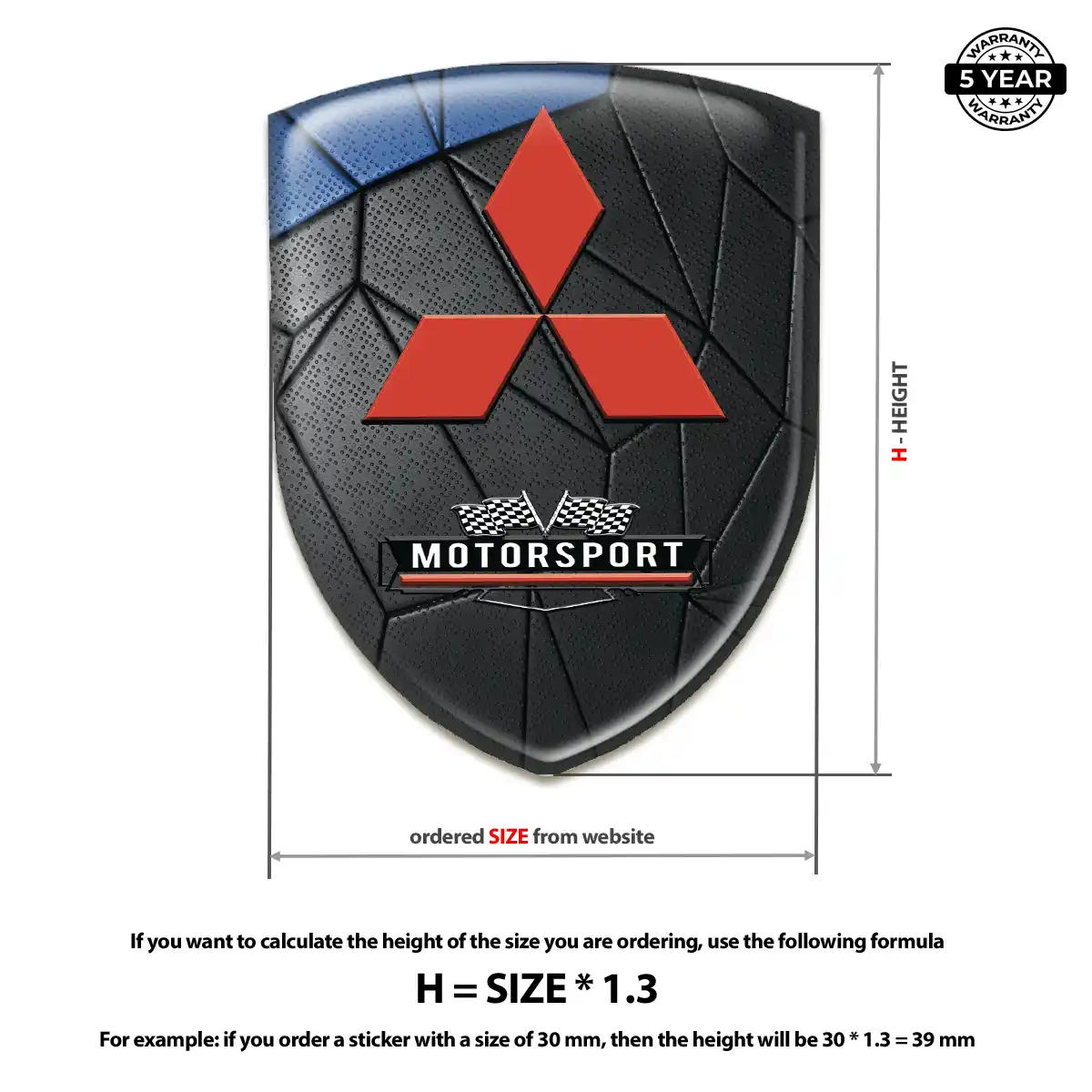 Mitsubishi Logo Sticker Prime Quality