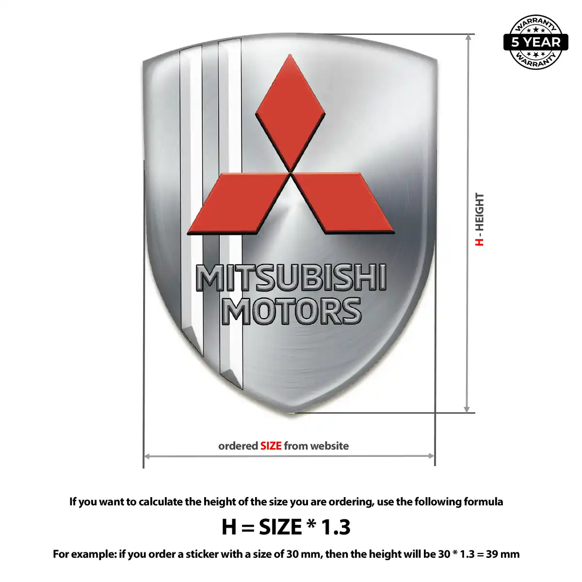 Mitsubishi Logo Sticker Refined Design