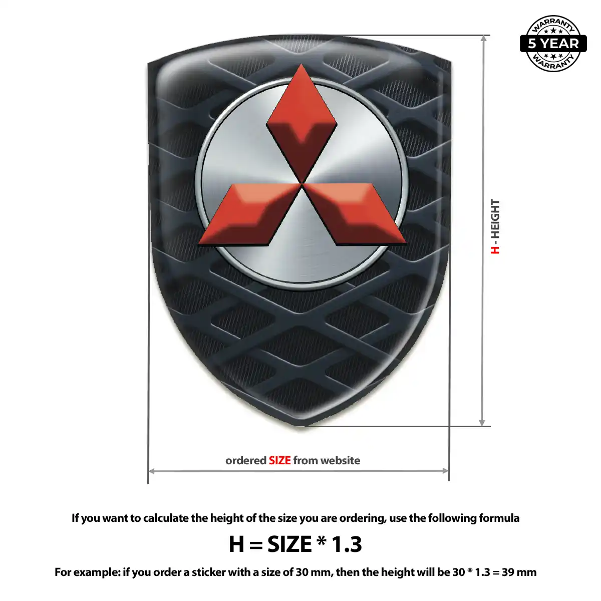Mitsubishi Logo Sticker Signature Grade