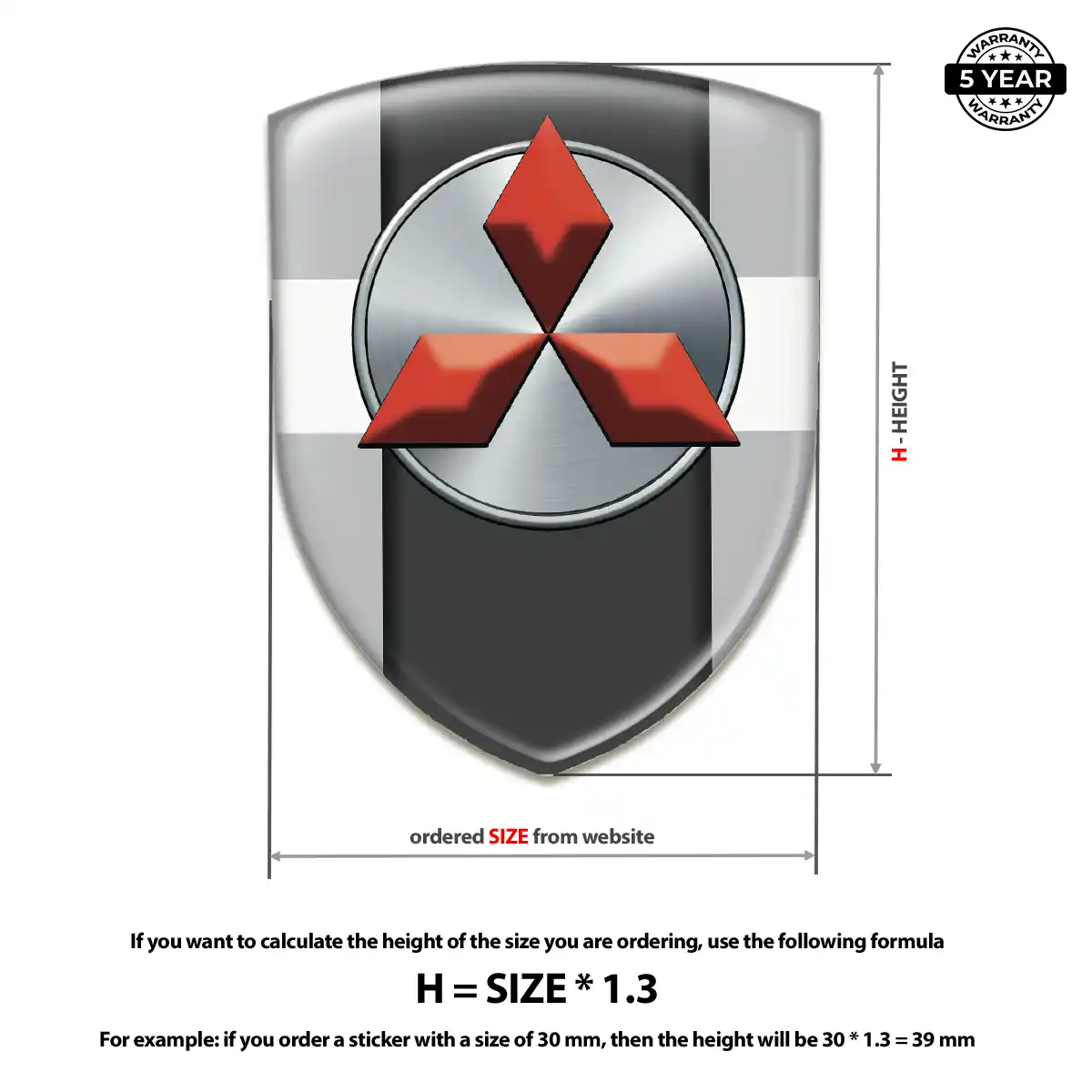 Mitsubishi Polyurethane Domed Sticker Deluxe Edition