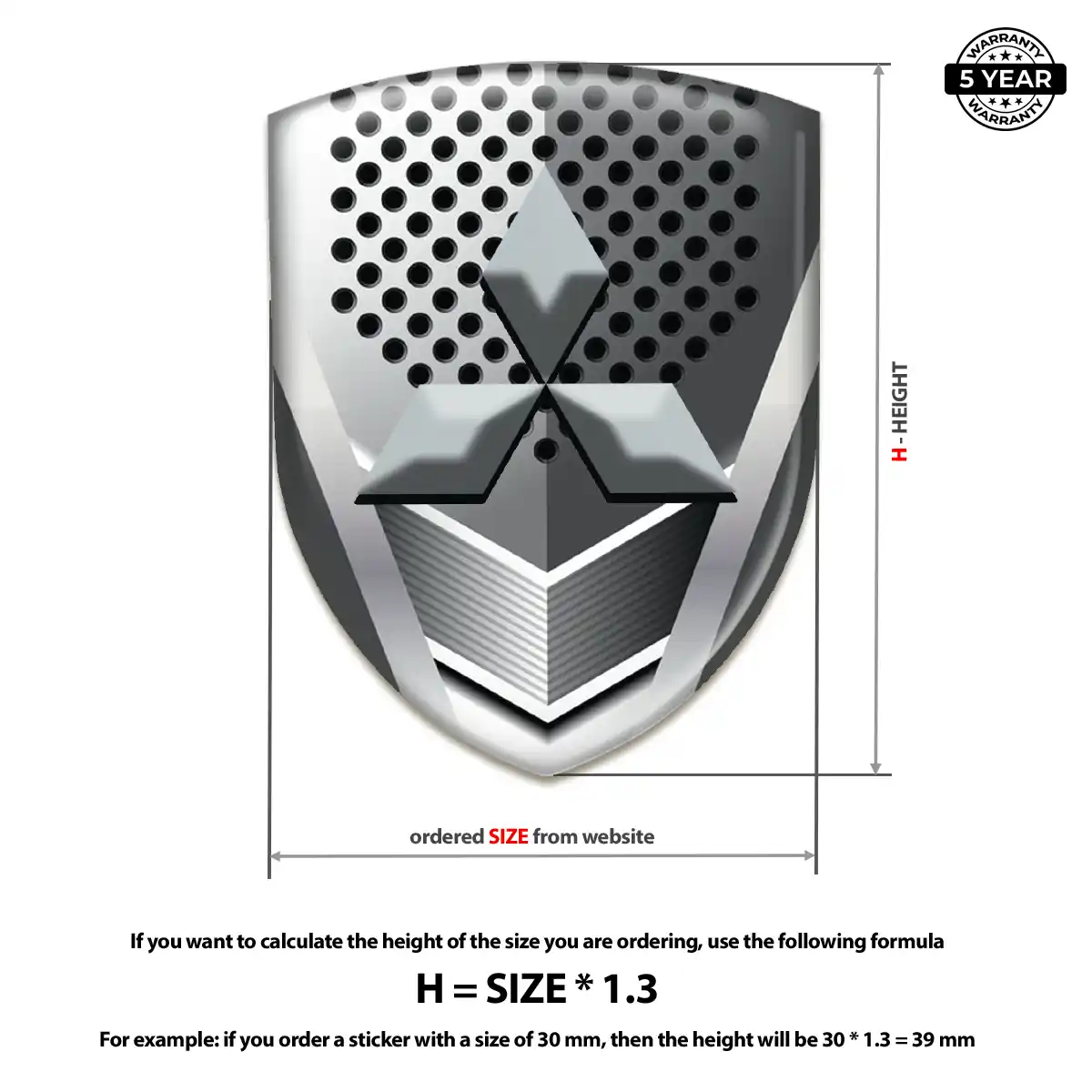 Mitsubishi Polyurethane Domed Sticker Elite Edition