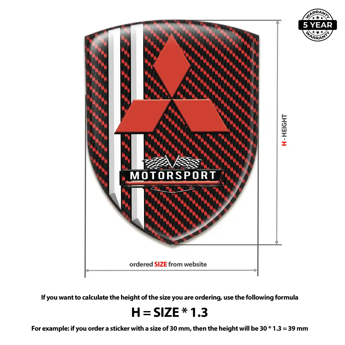 Mitsubishi Polyurethane Domed Sticker Exclusive Series