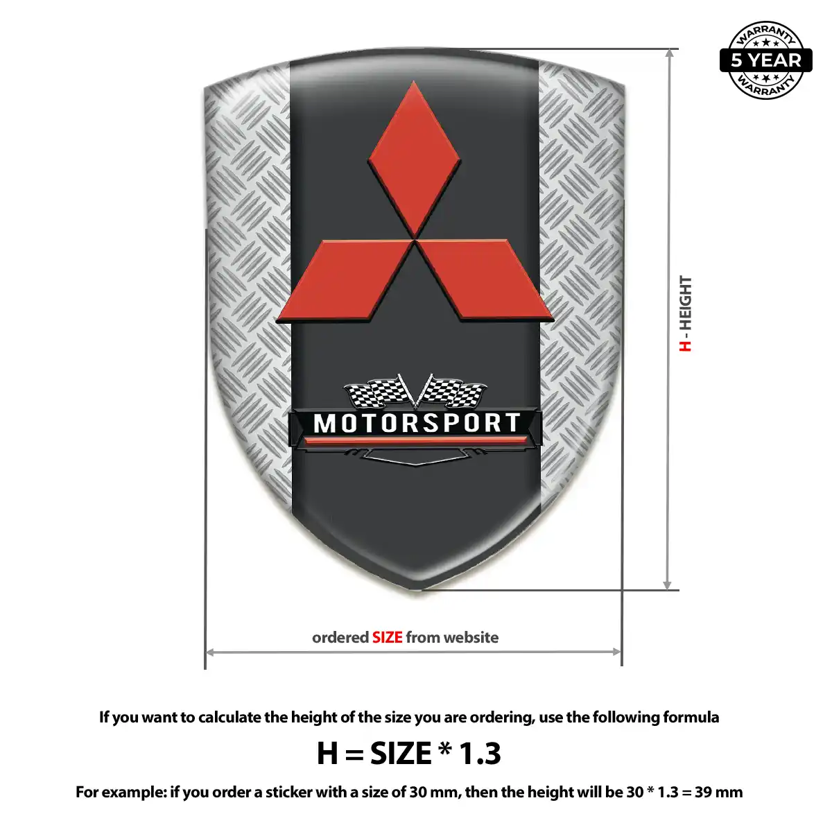 Mitsubishi Polyurethane Domed Sticker Noble Edition