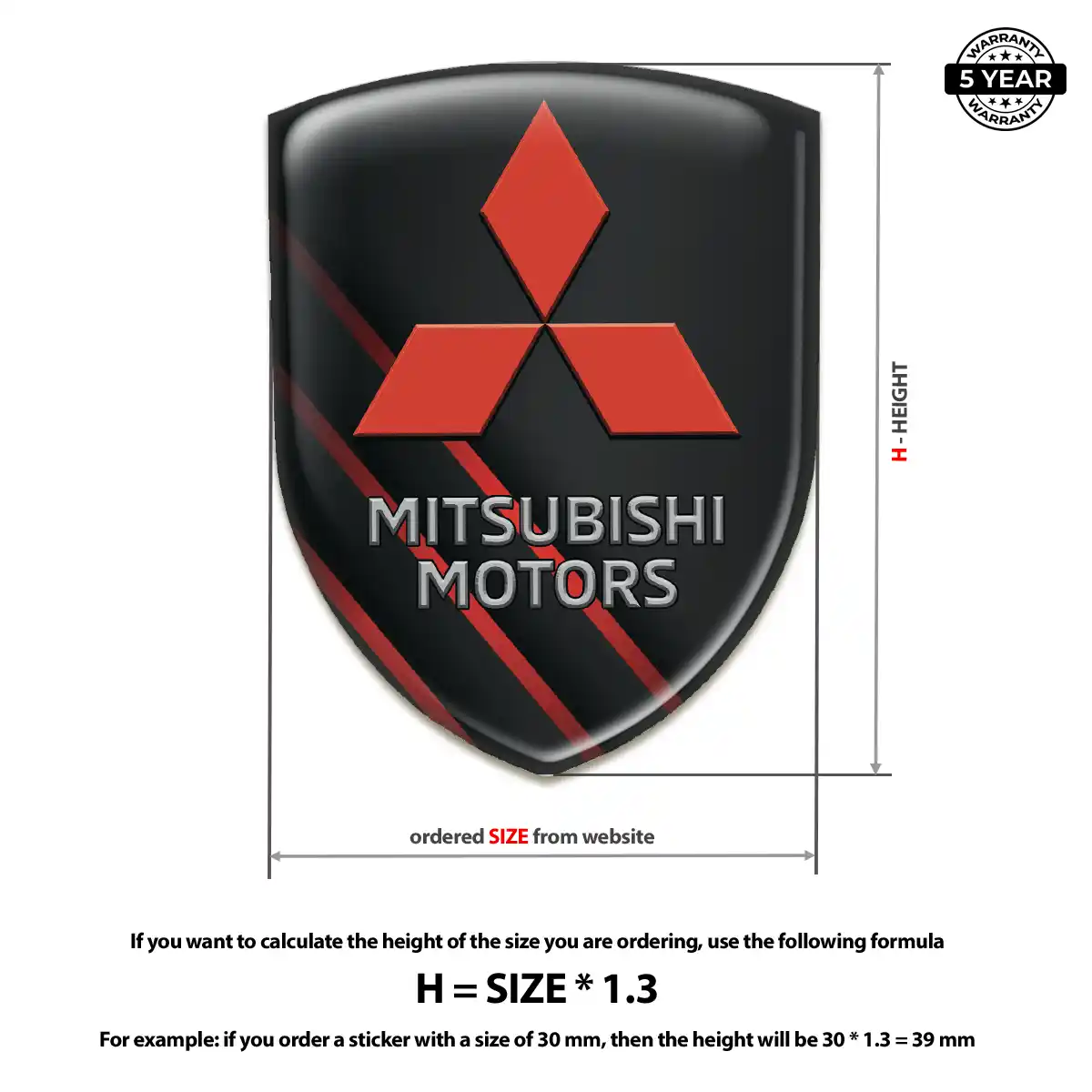 Mitsubishi Polyurethane Domed Sticker Prestige Line