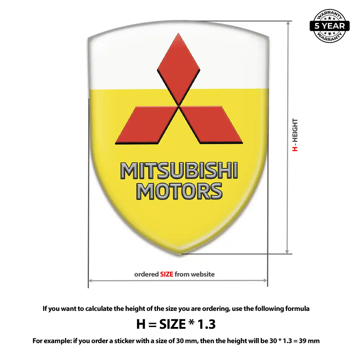 Mitsubishi Polyurethane Domed Sticker Signature Grade