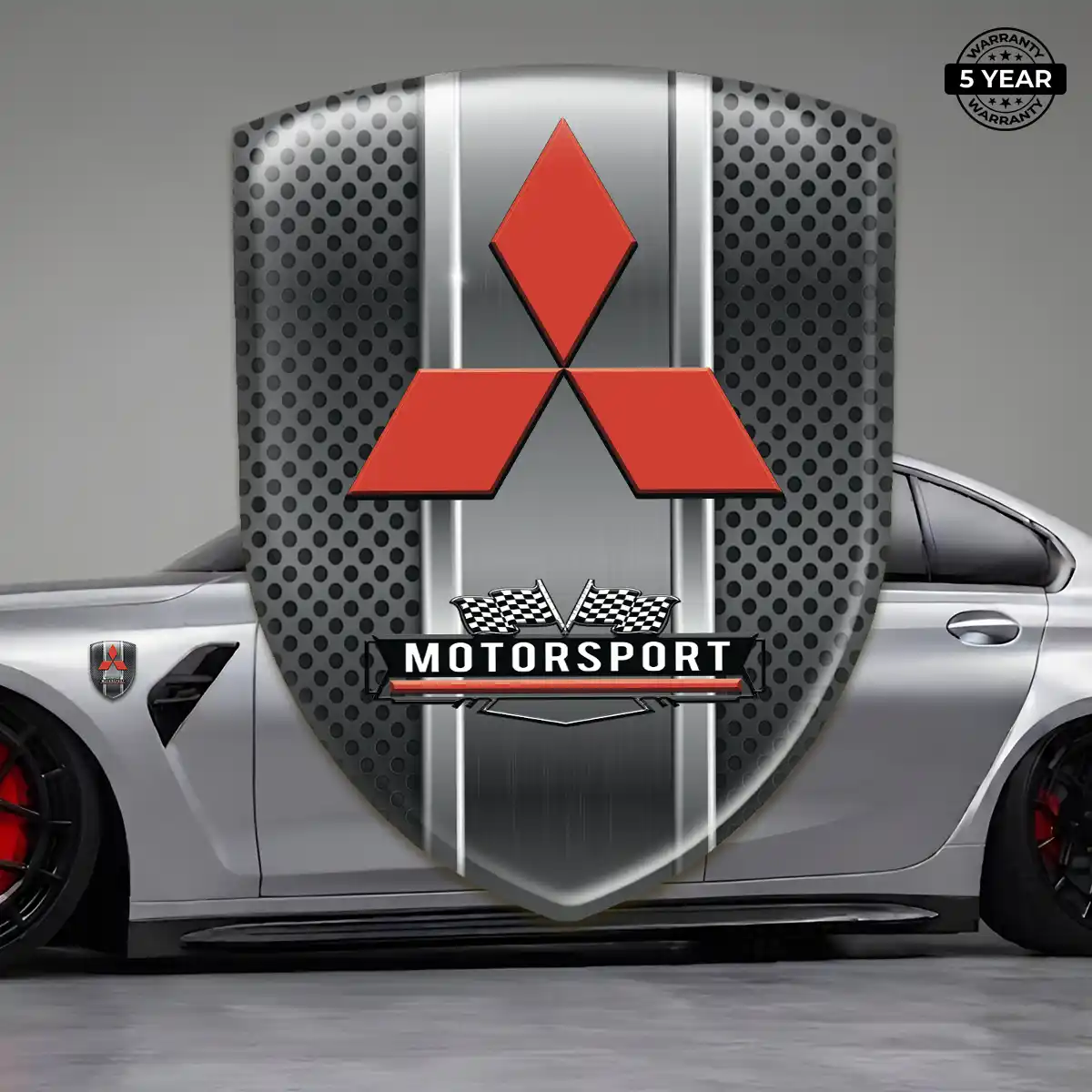 Mitsubishi Polyurethane Domed Sticker Sleek Style