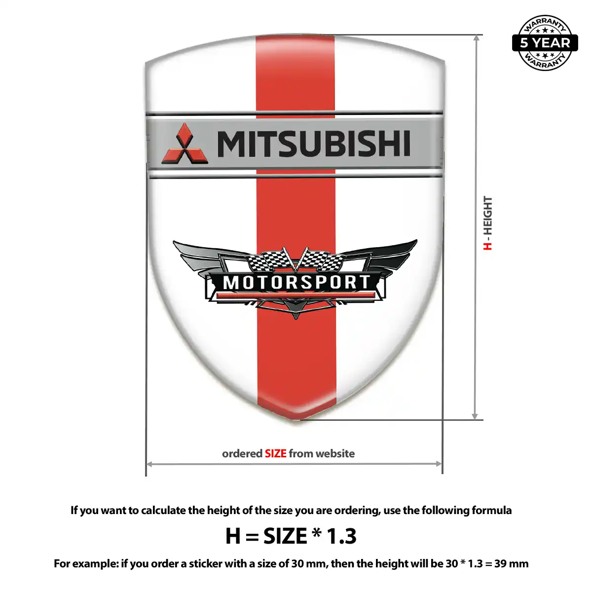 Mitsubishi Resin Badge Sticker Elite Finish