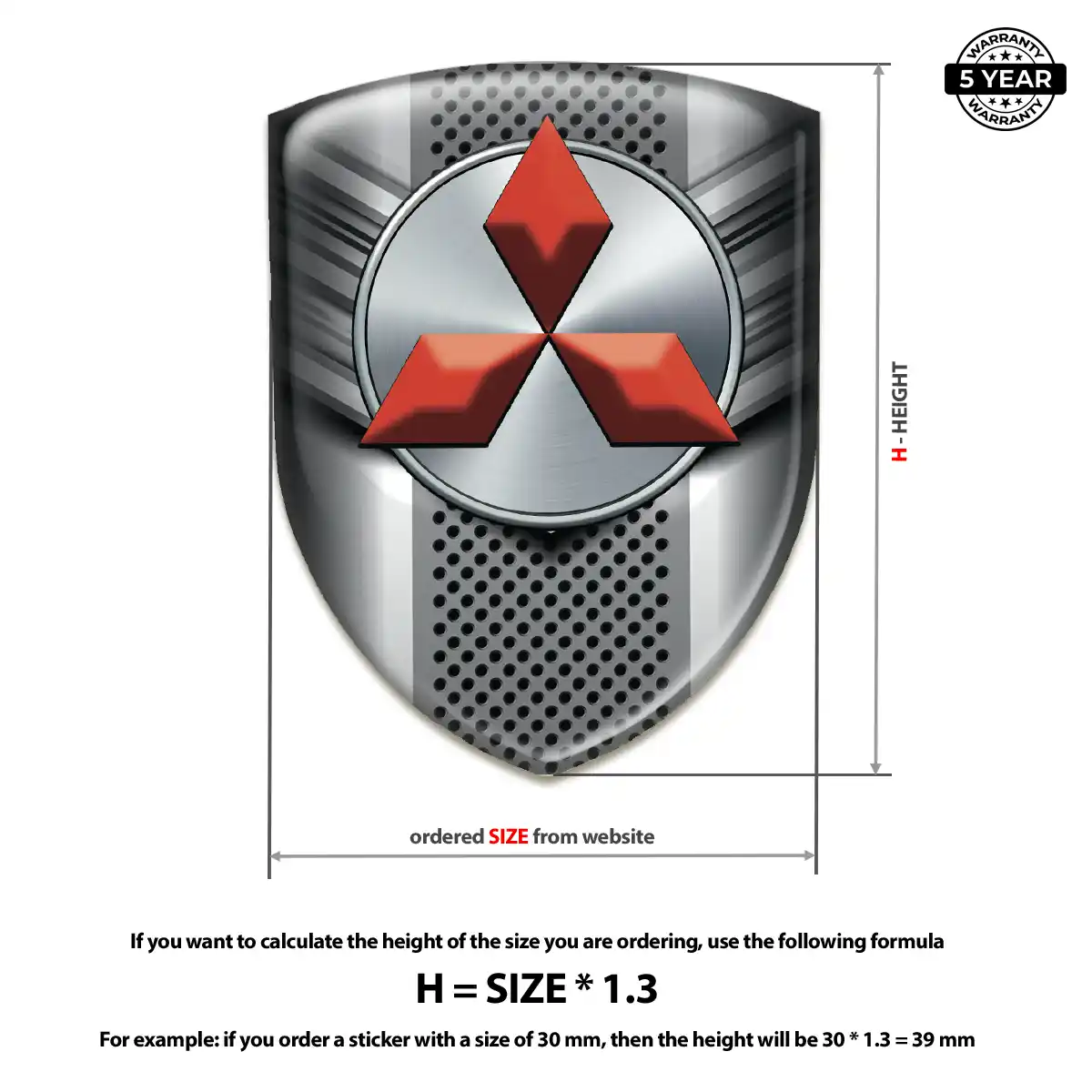 Mitsubishi Resin Badge Sticker Noble Edition