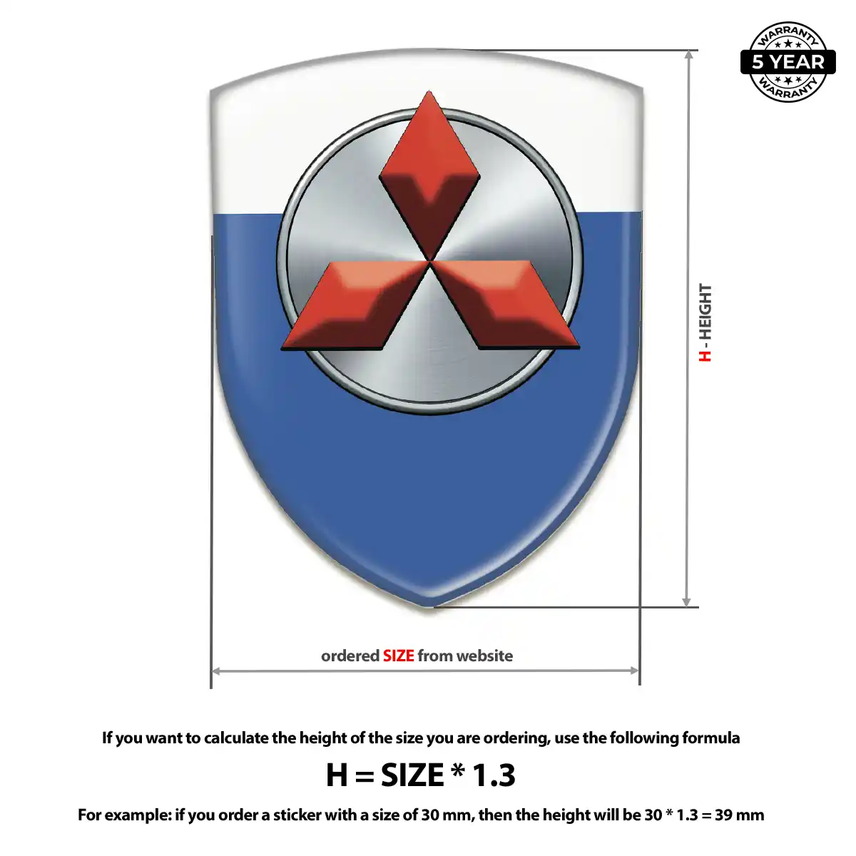 Mitsubishi Resin Badge Sticker Prestige Line
