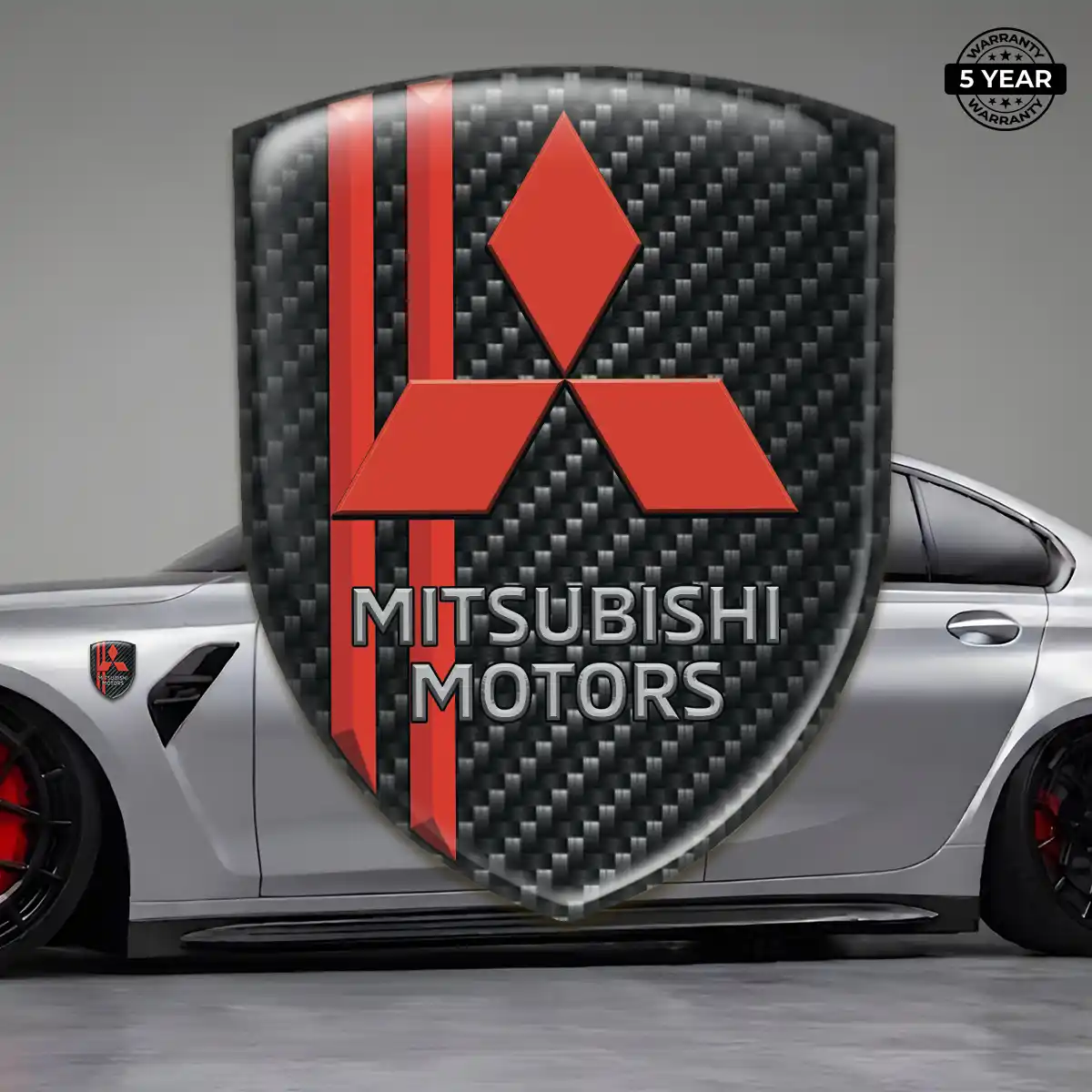 Mitsubishi Resin Badge Sticker Refined Design