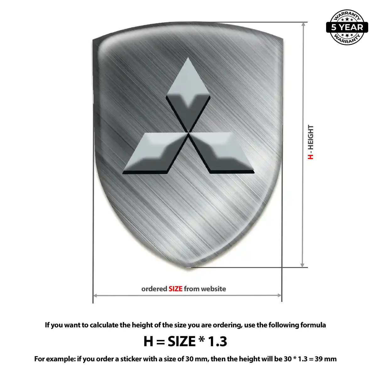 Mitsubishi Resin Badge Sticker Signature Grade