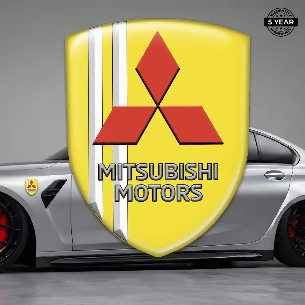 Mitsubishi Resin Badge Sticker Sleek Style