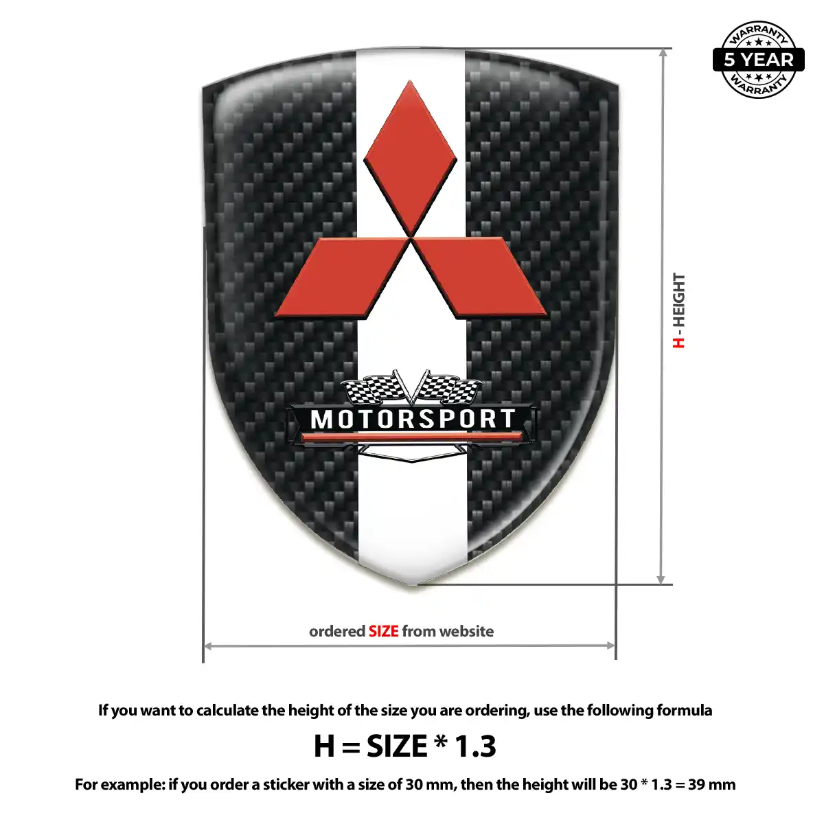 Mitsubishi Resin Badge Sticker Superior Craft