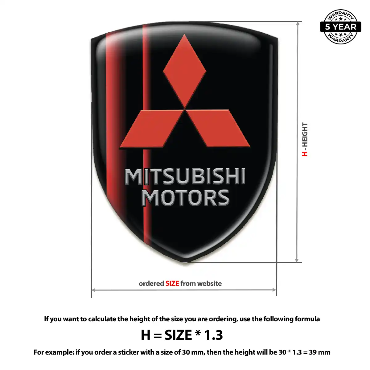 Mitsubishi Resin Domed Sticker Deluxe Edition