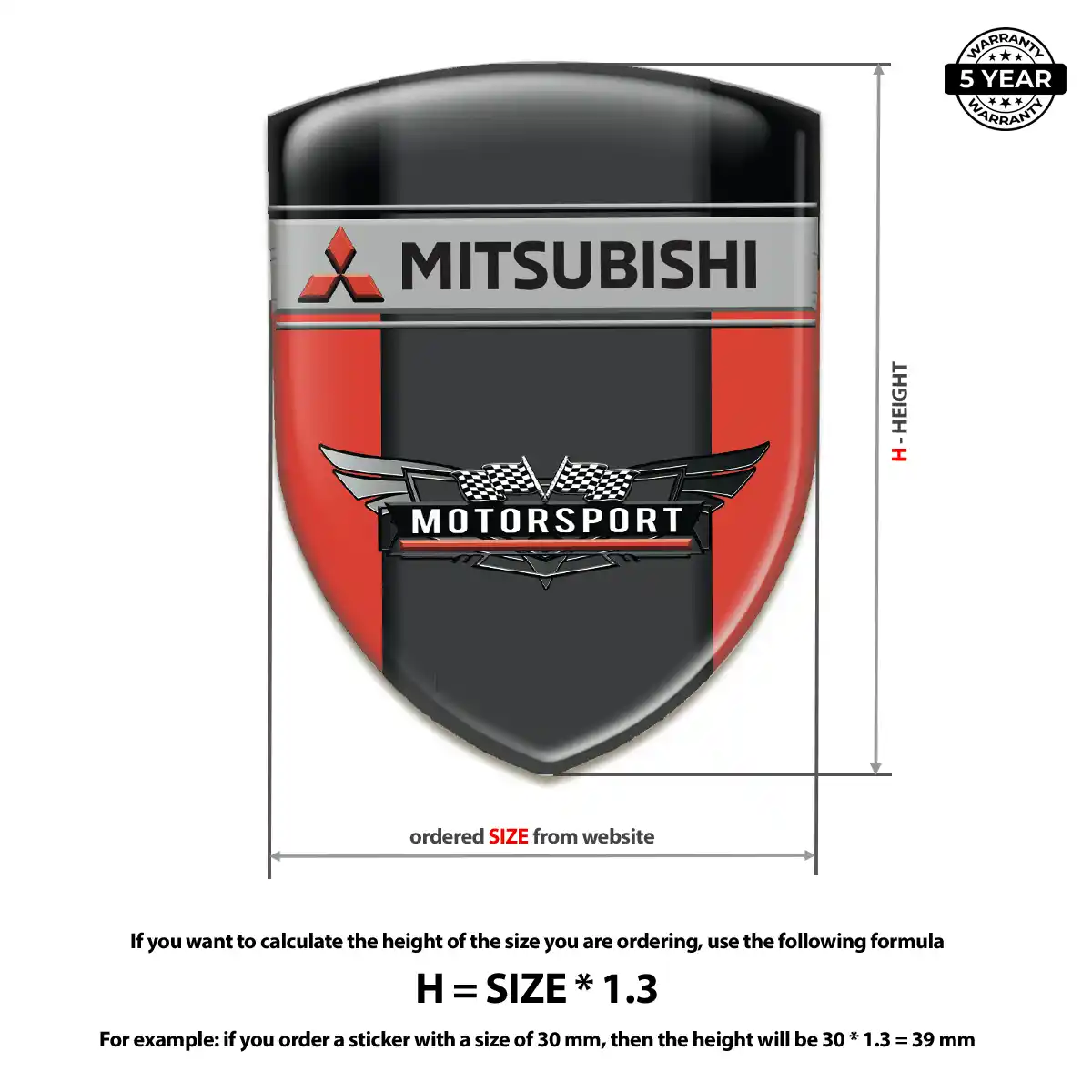 Mitsubishi Resin Domed Sticker Noble Edition