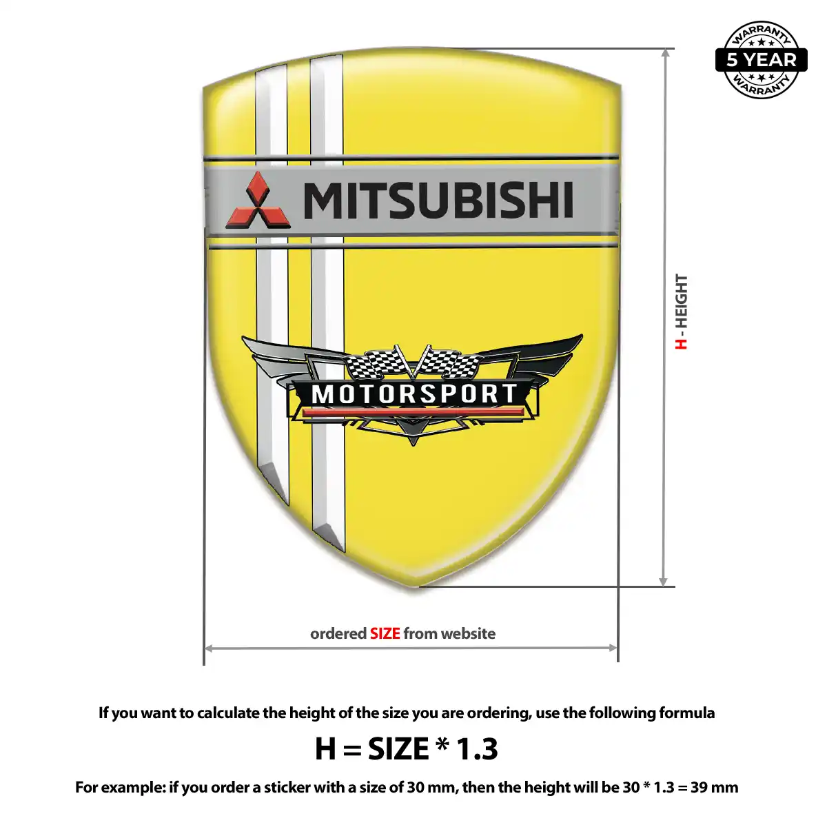 Mitsubishi Resin Domed Sticker Prestige Line