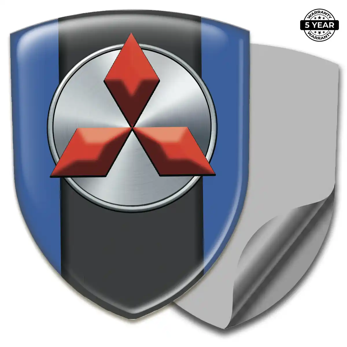 Mitsubishi Resin Domed Sticker Sleek Style
