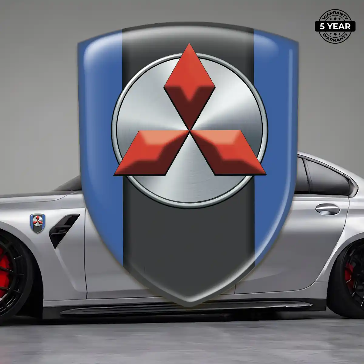 Mitsubishi Resin Domed Sticker Sleek Style