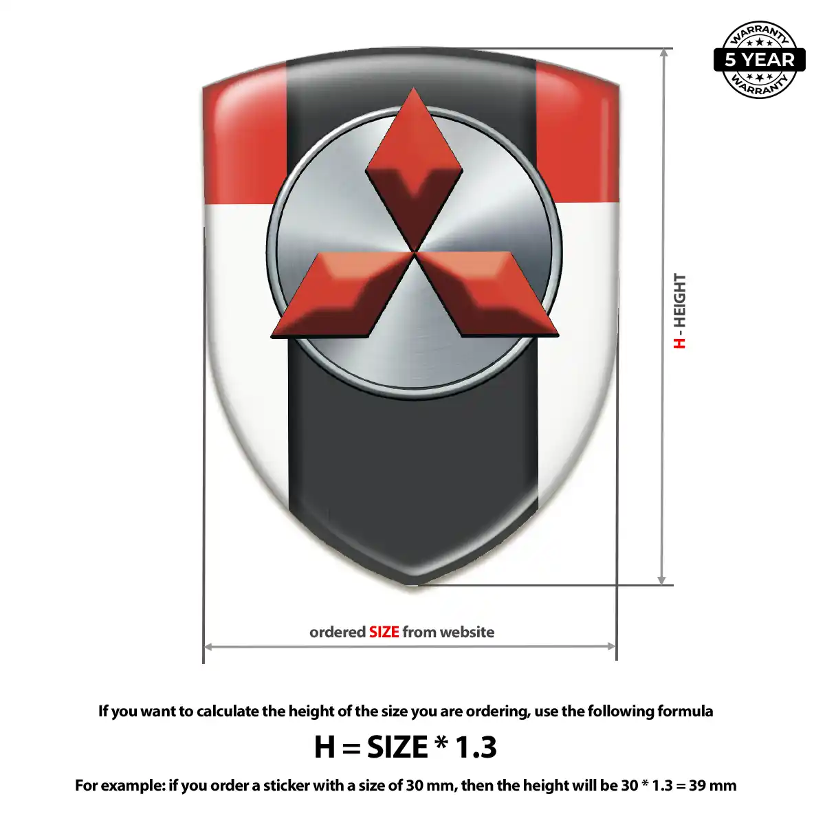Mitsubishi Resin Domed Sticker Superior Craft