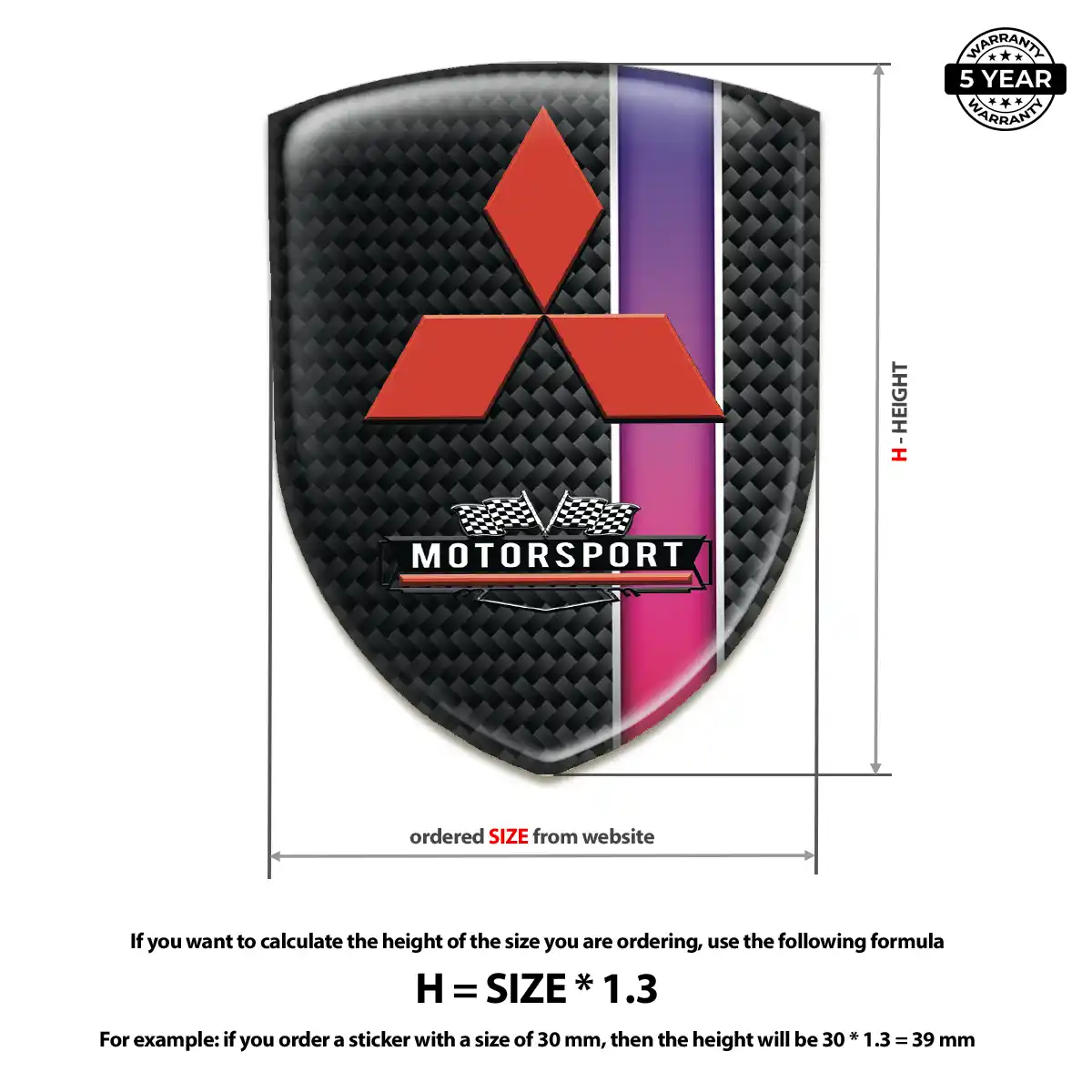 Mitsubishi Resin Emblem Sticker Deluxe Edition